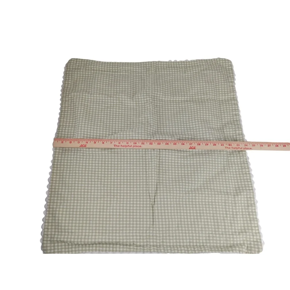 Waverly‎ Pillow Sham STANDARD Green Gingham Checks Reversible Bric A Brac SINGLE